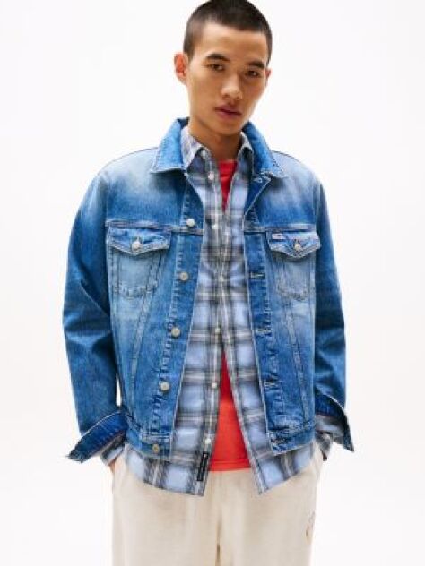 Denim Jacheta De Tip Trucker Ryan Cu Broderie Pe Spate Cu Stema  Barbati