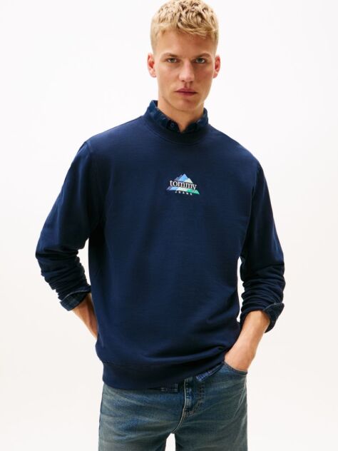 Blue  Mountain Hanorac Din Bumbac Cu Broderie Si Logo  Barbati