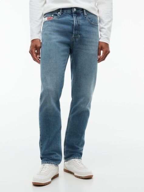 Denim Blugi Ryan Cu Croiala Slim Dreapta Cu Steag  Barbati