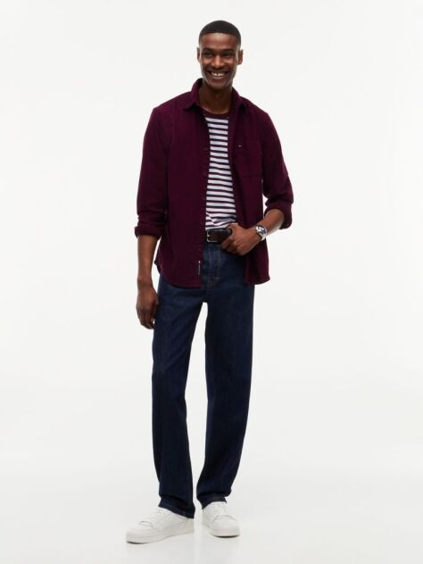 Purple Regular Fit Button-Down Corduroy Shirt  Men