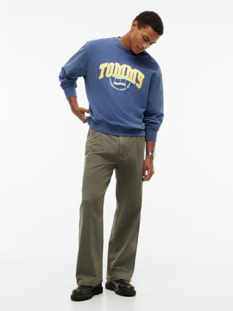 Blue Bluza De Trening Din Terry Cu Croiala Lejera Si Logo  Barbati