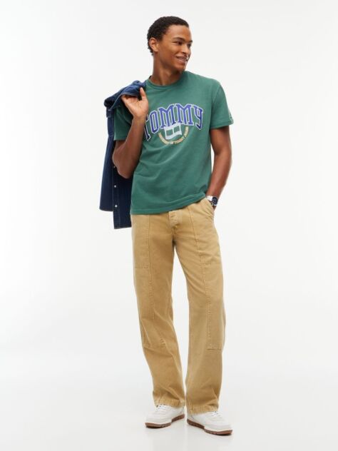 Verde T-Shirt Din Jerseu Cu Logo Varsity  Barbati