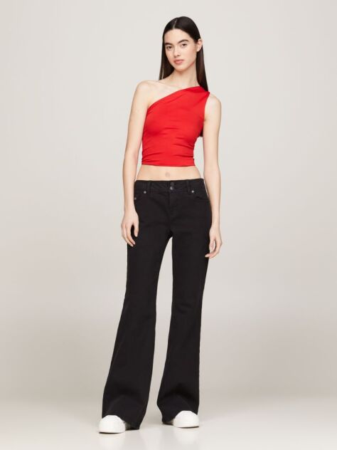 Rosu Top Cropped Asimetric  Femei