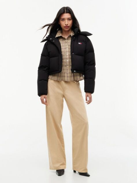 Black Down Relaxed Alaska Puffer Jacket  Women