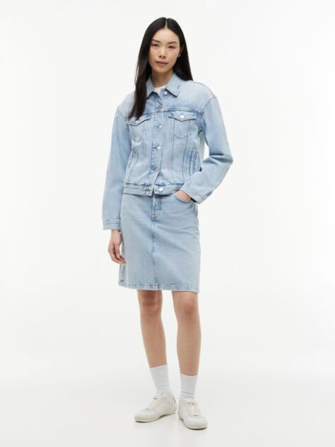 Denim Jacheta Din Denim Vintage Cu Croiala Lejera  Femei