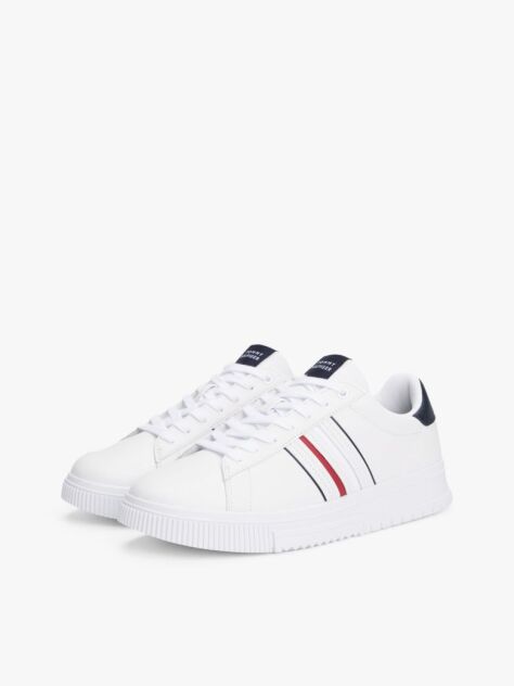 Alb Pantofi Sport Din Piele Cu Logo Debossat  Barbati