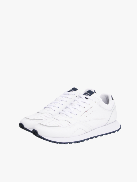 Alb Sneakers Cu Logo Pe Toc Contrastant Si Talpa Profilata  Barbati