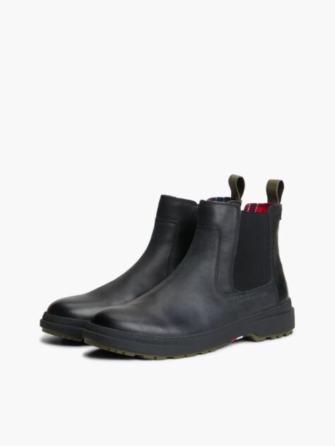 Negru Outdoor Warm Ghete Chelsea Din Piele  Barbati