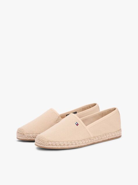 Bej Espadrile Din Panza Cu Broderie Steag  Femei