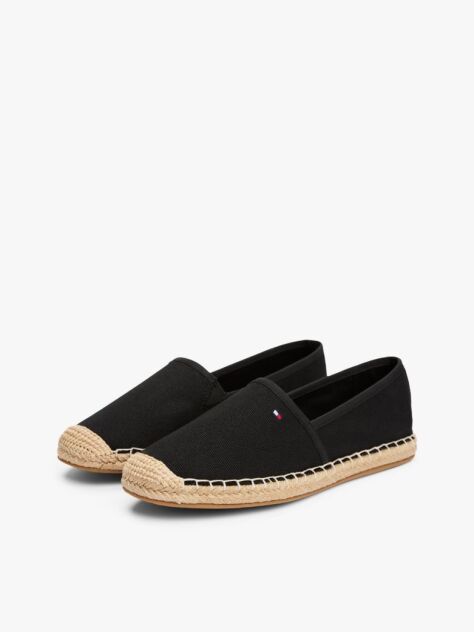 Negru Espadrile Din Panza Cu Broderie Steag  Femei