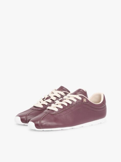 Rosu TH Monogram Sneakers Din Piele Cu Low Profil   Femei