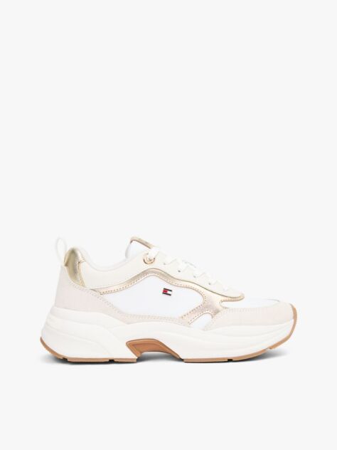 Multi Sneakers Metalici Din Piele Groasa  Femei