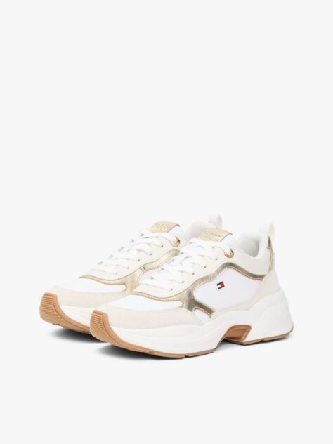 Multi Sneakers Metalici Din Piele Groasa  Femei