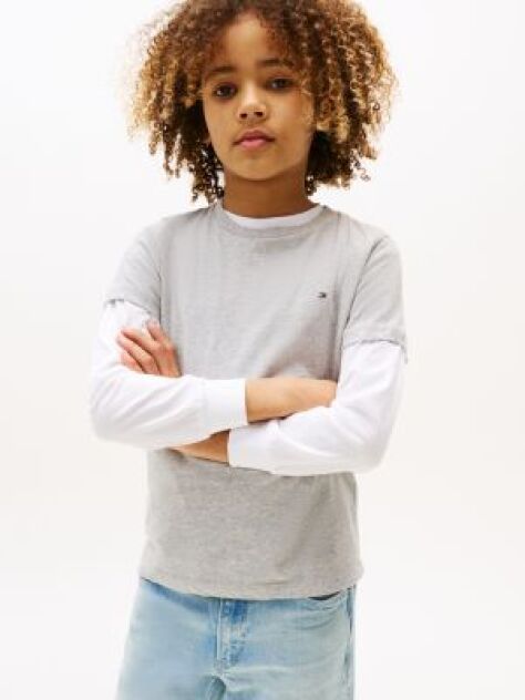 Gri Tricou Din Bumbac Organic Essential  Baieti