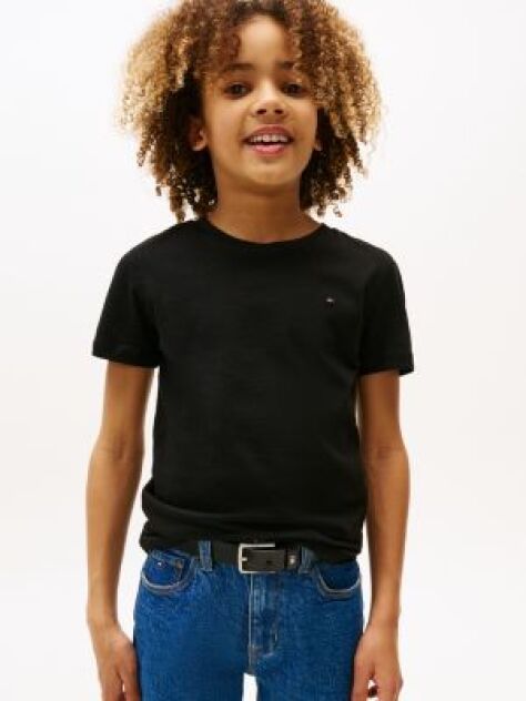 Negru Tricou Din Bumbac Organic Essential  Baieti