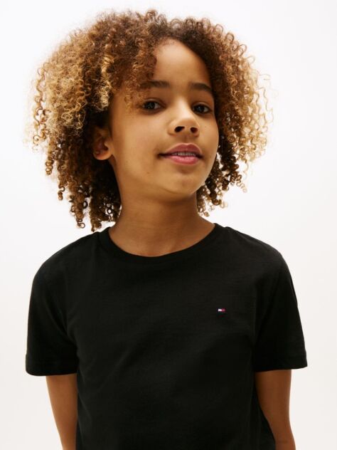 Negru Tricou Din Bumbac Organic Essential  Baieti