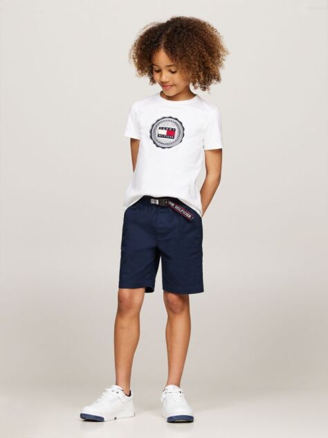 Blue Pantaloni Scurti Chino Cu Curea  Baieti
