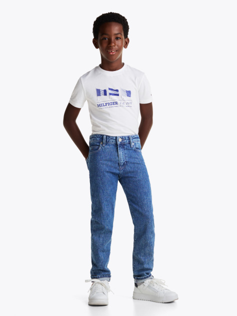 White Flag Graphic Crew Neck T-Shirt  Boys