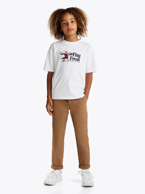 White Flag Slogan T-Shirt  Boys