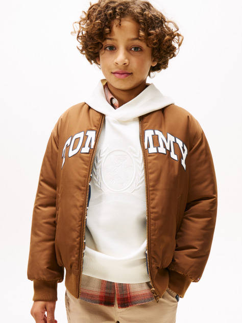 Brown Varsity Reversible Relaxed Bomber Jacket  Boys
