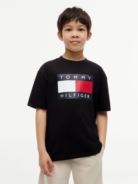 Negru Tricou Din Jersey Cu Imprimeu Heritage Flag  Baieti