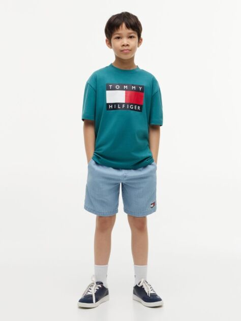 Blue Tricou Din Jersey Cu Imprimeu Heritage Flag  Baieti