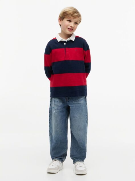 Multi Tricou Polo Cu Maneci Lungi Croiala Normala Si Dungi  Baieti