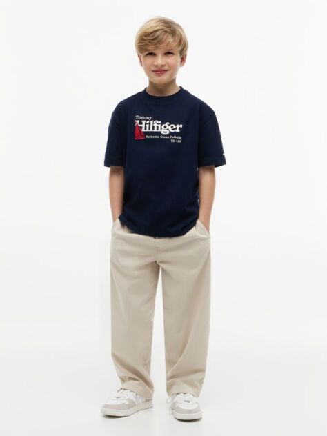 Blue Tricou Din Tesatura Piqué Cu Logo Brodat  Baieti