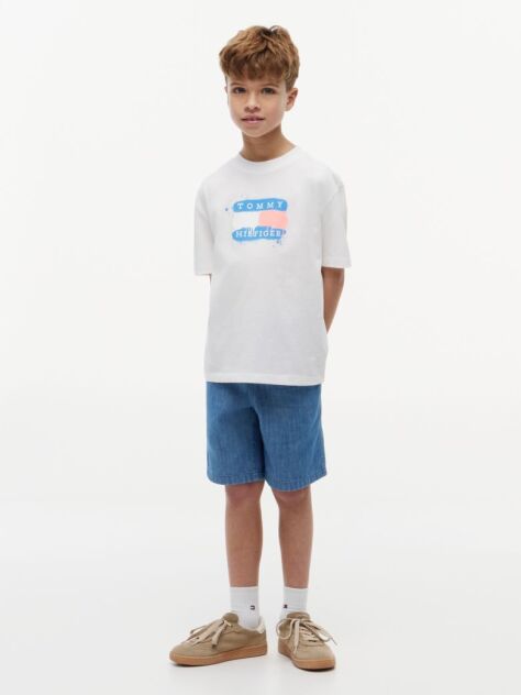 Alb T-Shirt Cu Steag  Baieti