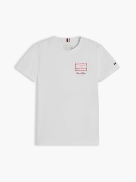 Alb Tricou Cu Logo Outline De Steag  Baieti