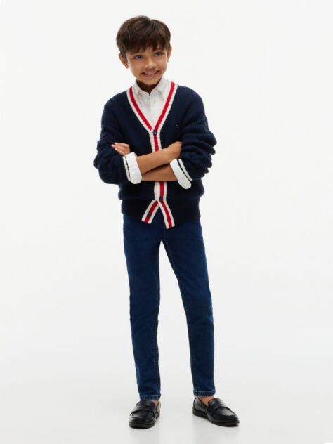 Blue Scanton Slim Global Stripe Jeans  Boys