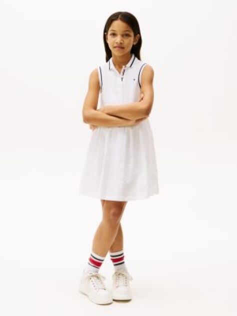 White Broderie Anglaise Polo Dress  Girls