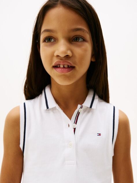 White Broderie Anglaise Polo Dress  Girls