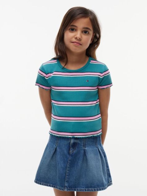Multi Bluza Esentiala Ribbed Extra Slim Cu Maneci Scurte  Fete
