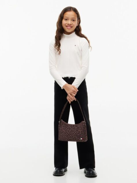 Alb Bluza Extra Slim Cu Guler Tip Mock Neck  Fete