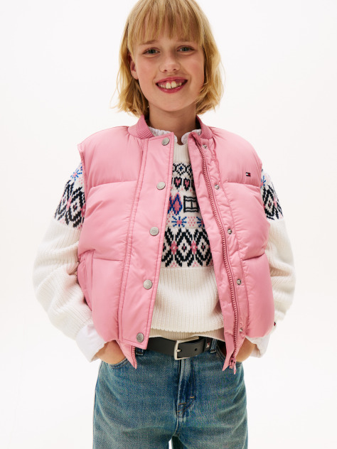 Pink Relaxed Down Puffer Gilet  Girls