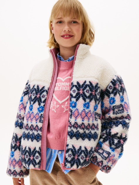 Bej Jacheta Fairisle Teddy  Fete
