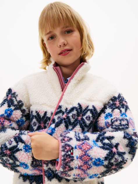Bej Jacheta Fairisle Teddy  Fete