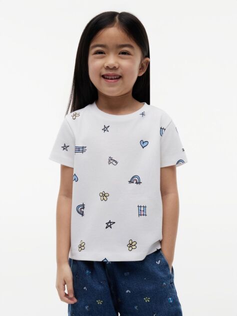 Alb T-Shirt Cu Logo  Fete