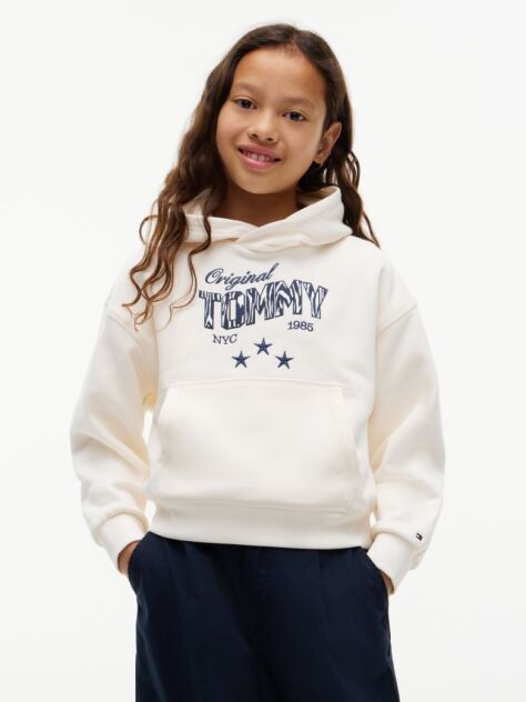 White Star Logo Relaxed Hoody  Girls