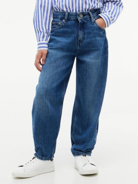 Blue Stud Barrel Leg Jeans  Girls