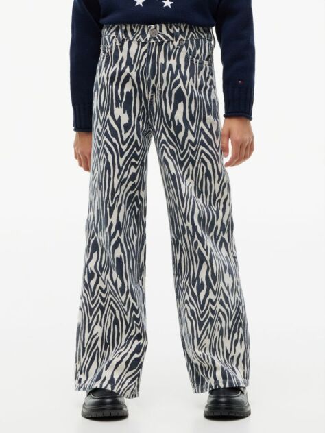 Multi Mabel Zebra High Rise Wide Leg Jeans  Girls