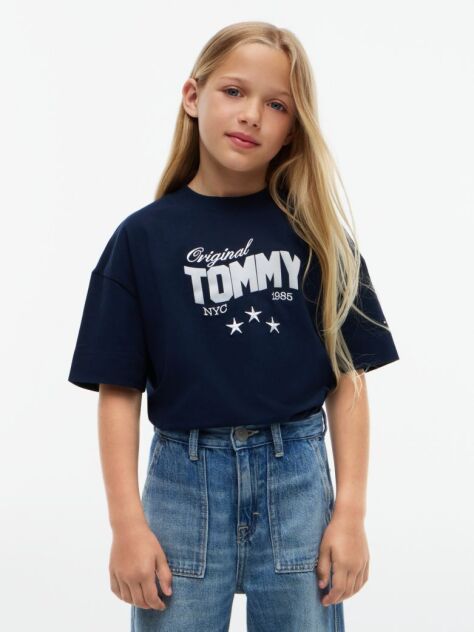 Blue T-Shirt Cu Logo In Forma De Stea  Fete