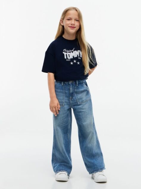 Blue T-Shirt Cu Logo In Forma De Stea  Fete