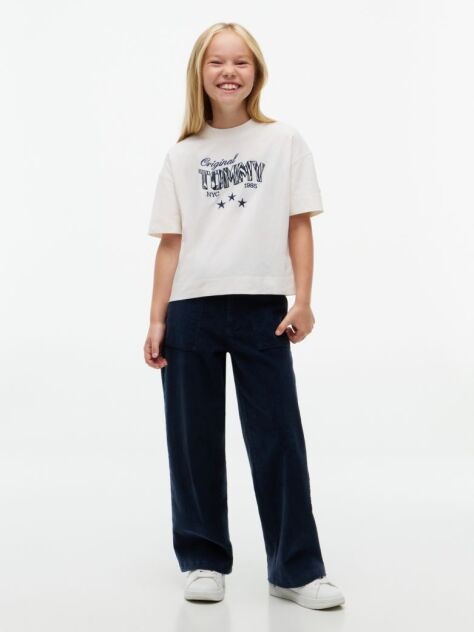 Alb T-Shirt Cu Logo In Forma De Stea  Fete