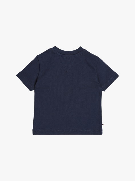 Blue Tricou Cu Guler Rotund Si Imprimeu Grafic  Nou nascuti