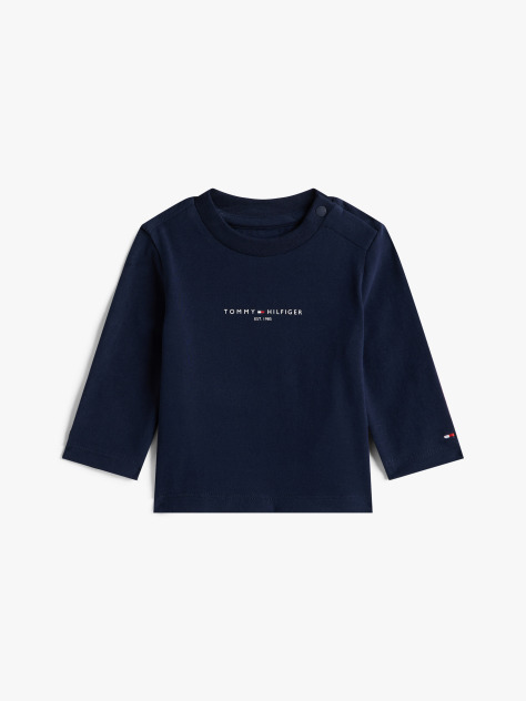 Blue Tricou Cu Maneca Lunga Si Logo  Nou nascuti