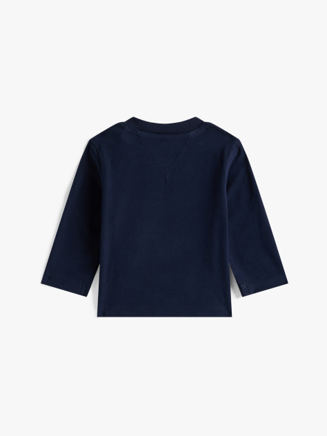 Blue Tricou Cu Maneca Lunga Si Logo  Nou nascuti