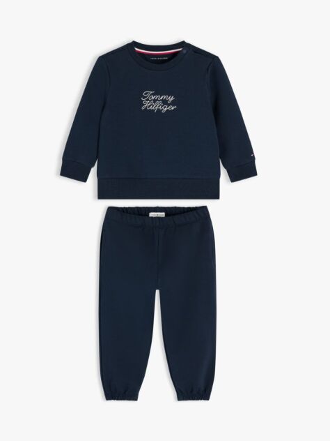 Blue Set Din Hanorac Cu Logo Si Pantaloni Joggers   Nou nascuti
