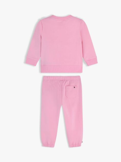 Roz Set Din Hanorac Cu Logo Si Pantaloni Joggers   Nou nascuti